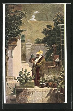 Bild des Verkufers fr Knstler-Ansichtskarte Carl Spitzweg: Der Kaktusfreund zum Verkauf von Bartko-Reher