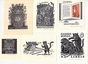 Bild des Verkufers fr 10 Katzen-Exlibris. zum Verkauf von Antiquariat  Braun