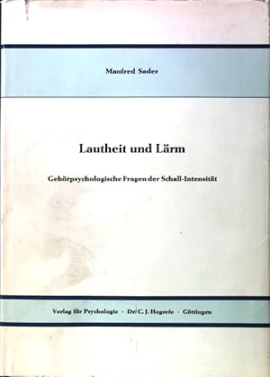 Bild des Verkufers fr Lautheit und Lrm, Gehrpsychologische Fragen der Schall-Intensitt; (SIGNIERTES EXEMPLAR) zum Verkauf von books4less (Versandantiquariat Petra Gros GmbH & Co. KG)