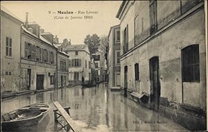 Ansichtskarte / Postkarte Meulan en Yvelines, Rue Levrier, Crue de Janvier 1910