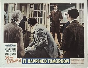 Seller image for It Happened Tomorrow Lobby Card 1944 Dick Powell, Linda Darnell, Jack Oakie for sale by AcornBooksNH