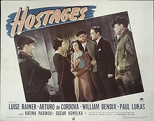 Seller image for Hostages Lobby Card 1943 Luise Rainer, Arturo de Crdova, William Bendix for sale by AcornBooksNH