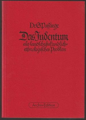 Bild des Verkufers fr Das Judentum als landschaftskundlich-ethnologisches Problem. zum Verkauf von Antiquariat Dennis R. Plummer