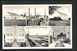 Ansichtskarte Misburg, Zementfabrik Germania, Mehrfachansichten, Hafen