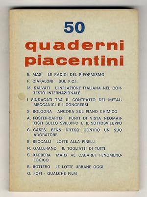 Quaderni Piacentini. Periodico bimestrale. Comitato di direzione: L. Baranelli, P. Bellocchio (re...