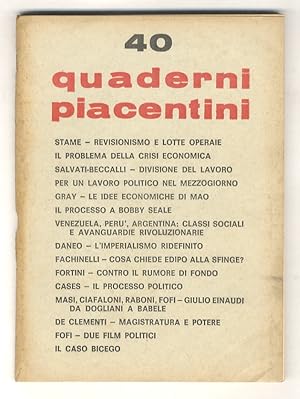 Quaderni Piacentini. Bimestrale diretto da Piergiorgio Bellocchio, Grazia Cherchi e Goffredo Fofi...