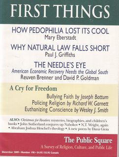 Seller image for First Things December 2009 No. 198: How Pedophilia Lost It's Cool for sale by Never Too Many Books