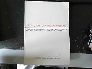 Bild des Verkufers fr Petit pays grandes littratures zum Verkauf von JLG_livres anciens et modernes