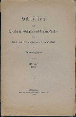 Schriften des Vereins für Geschichte und Naturgeschichte der Baar und der angrenzenden Landesteil...