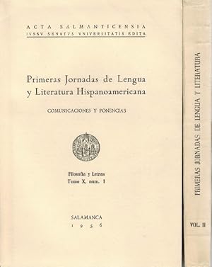 Primeras Jornadas de Lengua y Literatura Hispanoamericana. Comunicaciones y ponencias. (2 Vols). ...
