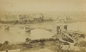 Imagen del vendedor de Germany Dresden Cathedral Elbe Bridge Old CDV Photo Krause 1870's a la venta por Bits of Our Past Ltd