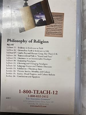 Seller image for PART THREE ONLY! PHILOSOPHY OF RELIGION for sale by The Yard Sale Store