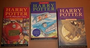 Seller image for Harry Potter (soft cover books 1, 2, 3,) : book 1 - Harry Potter and the Philosopher's Stone; book 2 - Harry Potter and the Chamber of Secrets; book 3 - Harry Potter and The Prisoner of Azkaban -(1st 3 volumes - "Harry Potter" series soft covers)- for sale by Nessa Books