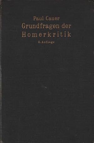 Bild des Verkufers fr Grundfragen der Homerkritik. zum Verkauf von Fundus-Online GbR Borkert Schwarz Zerfa