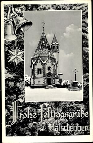 Seller image for Ansichtskarte / Postkarte Malschenberg Rauenberg in Baden, Kirche im Winter, Weihnachtsglocken for sale by akpool GmbH
