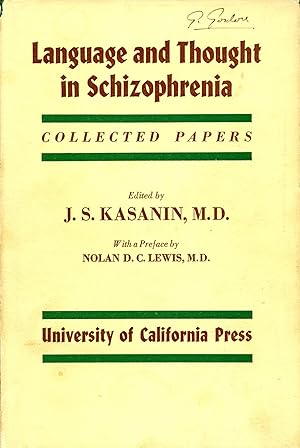 Imagen del vendedor de Language and Thought in Schizophrenia: Collected Papers a la venta por Bagatelle Books, IOBA