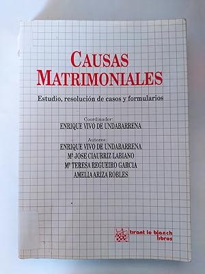 Image du vendeur pour Causas matrimoniales: estudio, resolucin de casos y formularios. mis en vente par TraperaDeKlaus