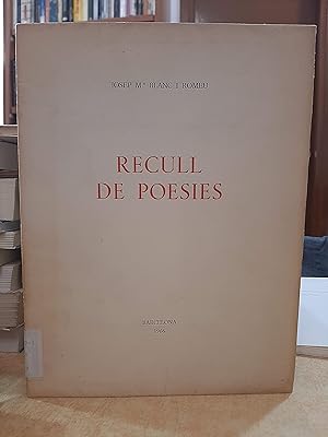 Seller image for RECULL DE POESIES. for sale by LLIBRERIA KEPOS-CANUDA