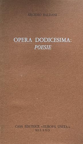 Opera dodicesima: poesie