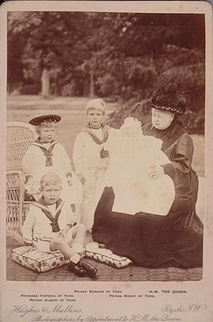 Queen Victoria and her great grandchildren. Albumen cabinet photograph. 6 1/2 x 4 1/4 inches.