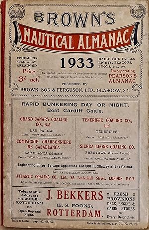 Brown's Nautical Almanac (Incorporating 'Pearsonâs Nautical Almanac') Daily Tide Tables for 1933