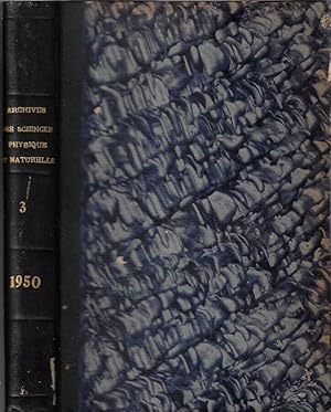Archives des sciences editèes par la Société de physique et d'histoire naturelle de Genève Volume...