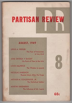 Immagine del venditore per Partisan Review, Volume 16, Number 8 (XVI; August 1949) venduto da Philip Smith, Bookseller