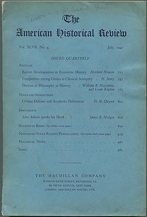 Image du vendeur pour The American Historical Review: July, 1942 mis en vente par Between the Covers-Rare Books, Inc. ABAA