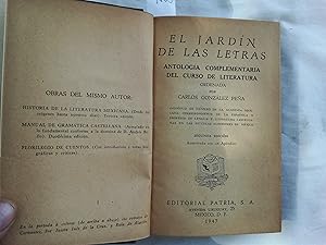 Imagen del vendedor de El jardn de las letras. Antologa complementaria del curso de Literatura. a la venta por Librera "Franz Kafka" Mxico.