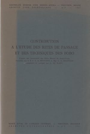 Contribution a l'etude des Rites de Passage et des Techniques des Bobo.