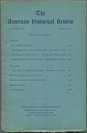 Image du vendeur pour The American Historical Review: January, 1938 mis en vente par Between the Covers-Rare Books, Inc. ABAA