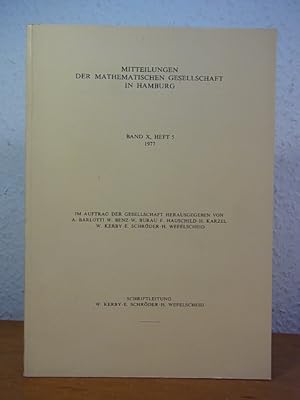 Imagen del vendedor de Mitteilungen der Mathematischen Gesellschaft in Hamburg. Band X, Heft 5, Jahrgang 1977 a la venta por Antiquariat Weber