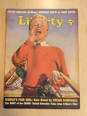 Seller image for Liberty Magazine April 22, 1939, Baseball Cover for sale by Bradley Ross Books