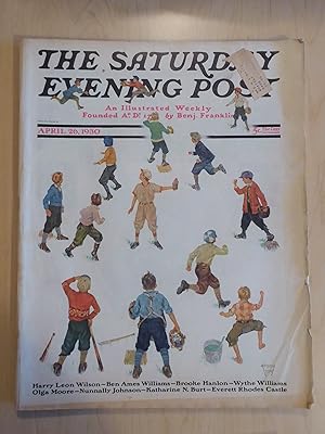 Image du vendeur pour The Saturday Evening Post April 26, 1930, Baseball Cover mis en vente par Bradley Ross Books