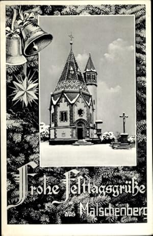 Seller image for Ansichtskarte / Postkarte Malschenberg Rauenberg in Baden, Kirche im Winter, Weihnachtsglocken for sale by akpool GmbH