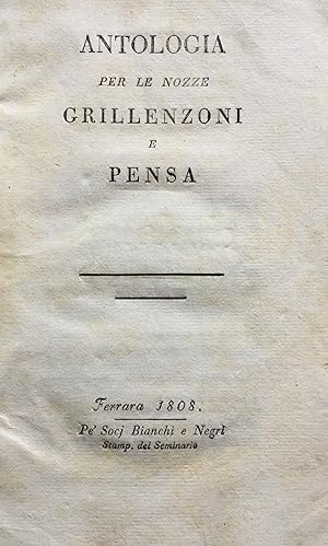 Antologia per le nozze Grillenzoni e Pensa