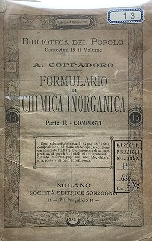Formulario di chimica inorganica. Parte II. Composti