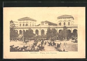 Ansichtskarte Napoli, Piazza della Stazione, Bahnhof