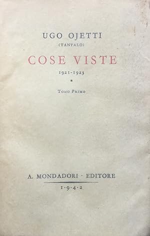 Imagen del vendedor de Cose viste, 1921-1923. Tomo 1o a la venta por TORRE DI BABELE