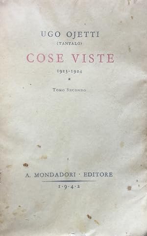 Imagen del vendedor de Cose viste, 1923-1924. Tomo 2o. a la venta por TORRE DI BABELE