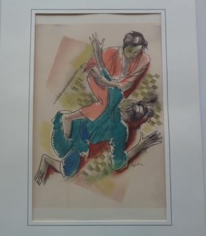 (Olympiade 1932) Jiu-Jitsu. Blatt aus einer Serie von 45 Illustrationen, welche mit einer Auflage...