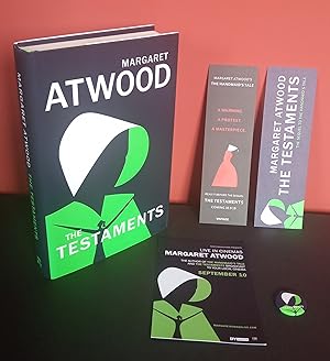 Seller image for THE TESTAMENTS: The Sequel to The Handmaid's Tale. ***SIGNED FIRST EDITION: A SUPERIOR COPY OF THE 2019 BOOKER PRIZE WINNER + PROMO ITEMS*** for sale by D. B. Waters Rare Books MA FSB