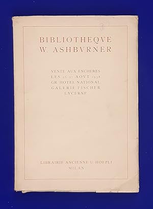 Immagine del venditore per Manuscrits et incunables, livres  figures, reliures; Bibliothque Ashburner. [ Librairie Ancienne Ulrico Hoepli, auction catalogue, sale date: 26-27 Aout, 1938]. venduto da Wykeham Books