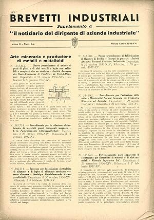 Brevetti Industriali 1938. Supplemento a Il Notiziario del dirigente di azienda industriale