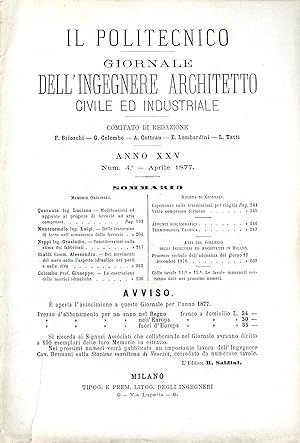 Il Politecnico 1877. Ferrovie ad aria compressa. Armamento delle ferrovie