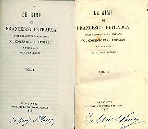 Le rime di Francesco Petrarca Col commento di G. Leopardi