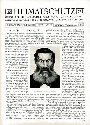 Bild des Verkufers fr Inhalt: Heimatschutz und Kunst. Bildunterschriften in deutsch und franzsisch;Heimatschutz / Ligue pour la Beaute - Zeitschrift der Schweizer Vereinigung fr Heimatschutz, VI. Jahrgang, Heft VII, Juli 1911 zum Verkauf von Antiquariat Kastanienhof