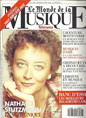 LE MONDE DE LA MUSIQUE N° 168. JUILLET-AOUT 1993. NATHALIE STUTZMANN (en couverture)