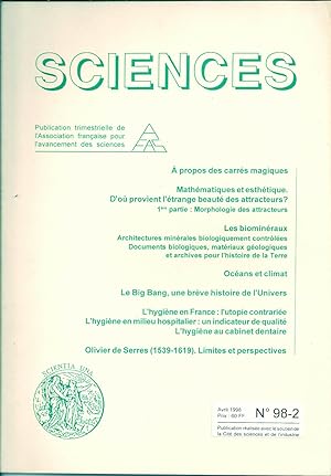 Sciences. Publication trimestrielle de l'Association pour l'avancement des sciences. N° 98-2. Fév...