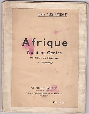 Afrique Nord et Centre. Politique et physique. Carte